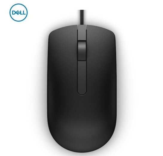 戴尔(DELL)MS116 鼠标有线 商务办公经典对称 有线鼠标 USB接口 即插即用(50个起售)